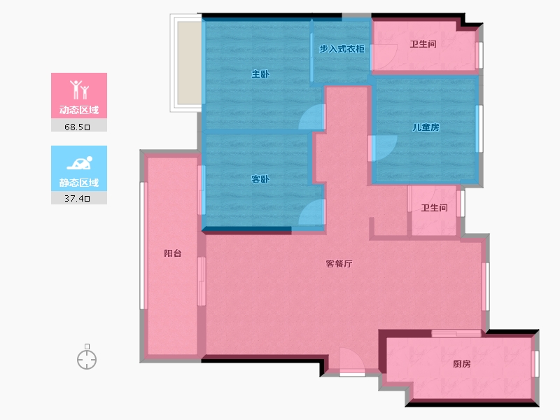 湖南省-长沙市-环球融创会展上东区-111.20-户型库-动静分区