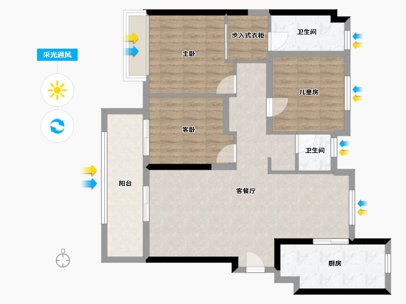 湖南省-长沙市-环球融创会展上东区-111.20-户型库-采光通风