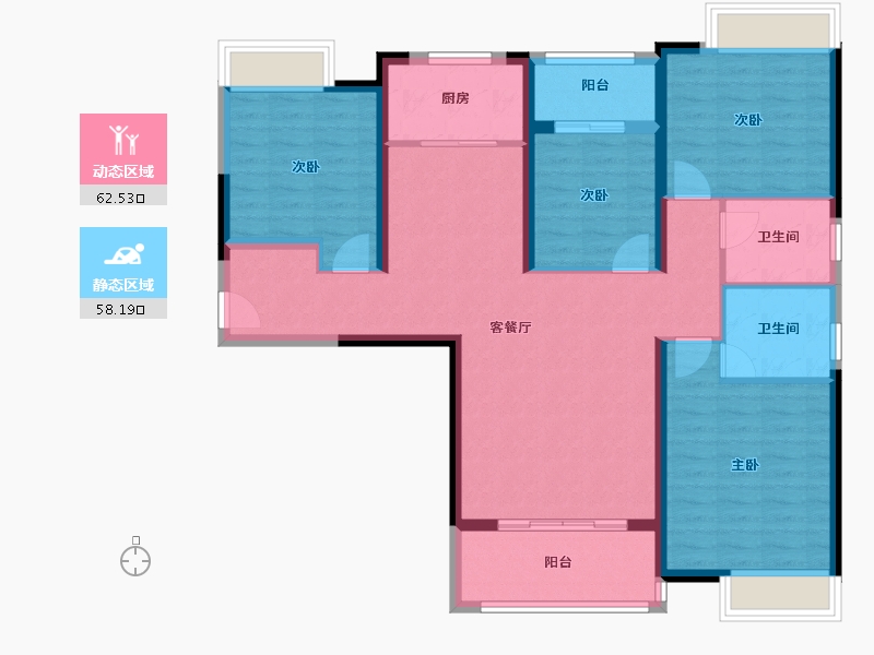 湖北省-武汉市-龙湖天玺-108.00-户型库-动静分区