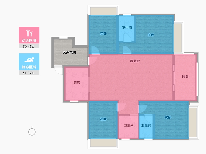 海南省-海口市-滨海·新天地-116.00-户型库-动静分区