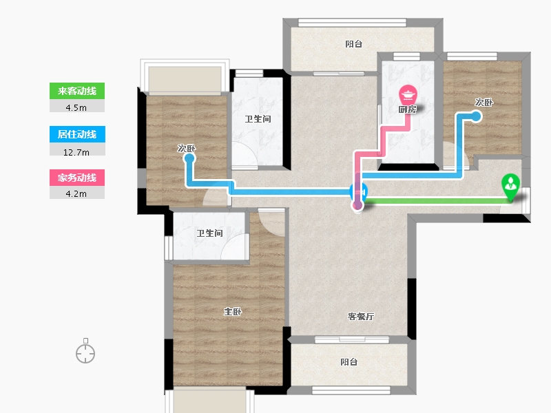 广东省-肇庆市-海伦堡西江悦-88.60-户型库-动静线