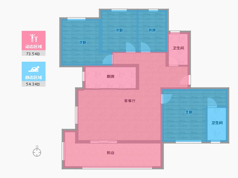 四川省-泸州市-青云台-126.00-户型库-动静分区