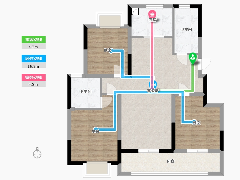 江苏省-苏州市-美的正荣·春栖和庭-82.00-户型库-动静线