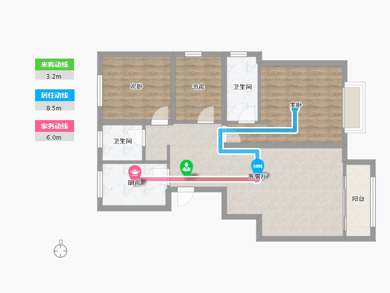 山东省-青岛市-紫荆阁-90.00-户型库-动静线