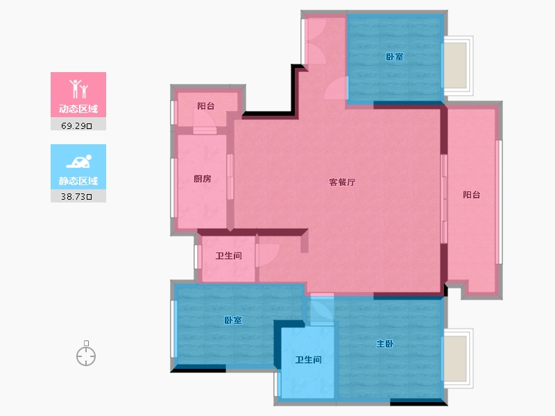 河南省-郑州市-和昌盛世城邦14号地-90.00-户型库-动静分区