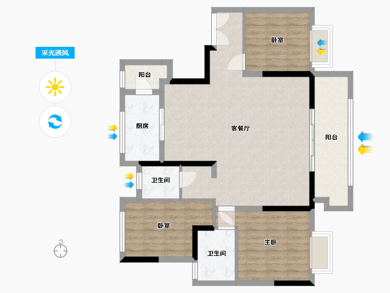 河南省-郑州市-和昌盛世城邦14号地-90.00-户型库-采光通风