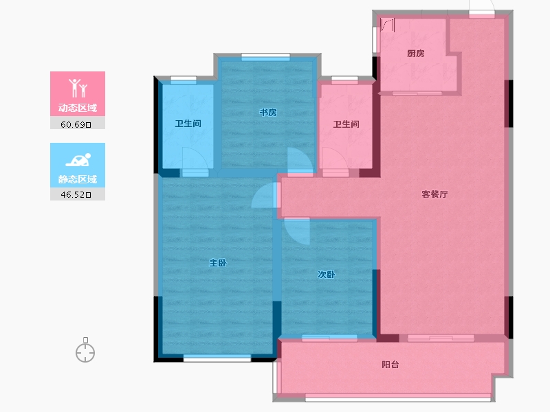 湖北省-襄阳市-东泰湖畔壹号-100.00-户型库-动静分区