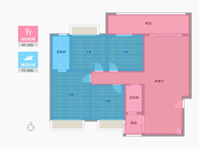 广西壮族自治区-桂林市-兴进锦府-124.00-户型库-动静分区