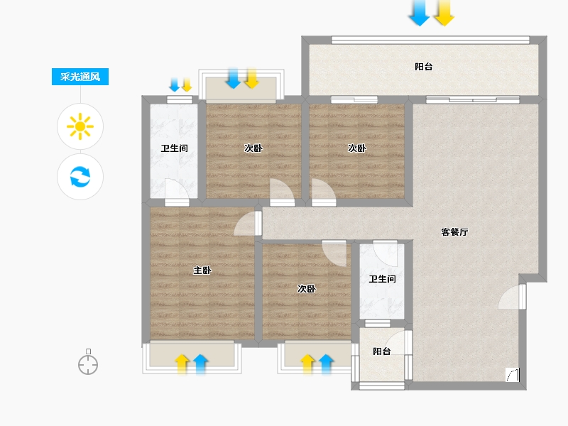 广西壮族自治区-桂林市-兴进锦府-124.00-户型库-采光通风