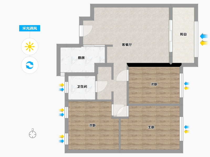 浙江省-温州市-海上传奇-78.00-户型库-采光通风