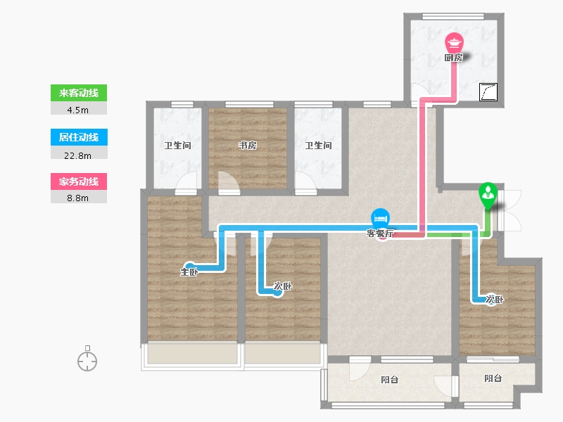 山东省-淄博市-创业创新谷专家人才公寓·珺园-133.16-户型库-动静线