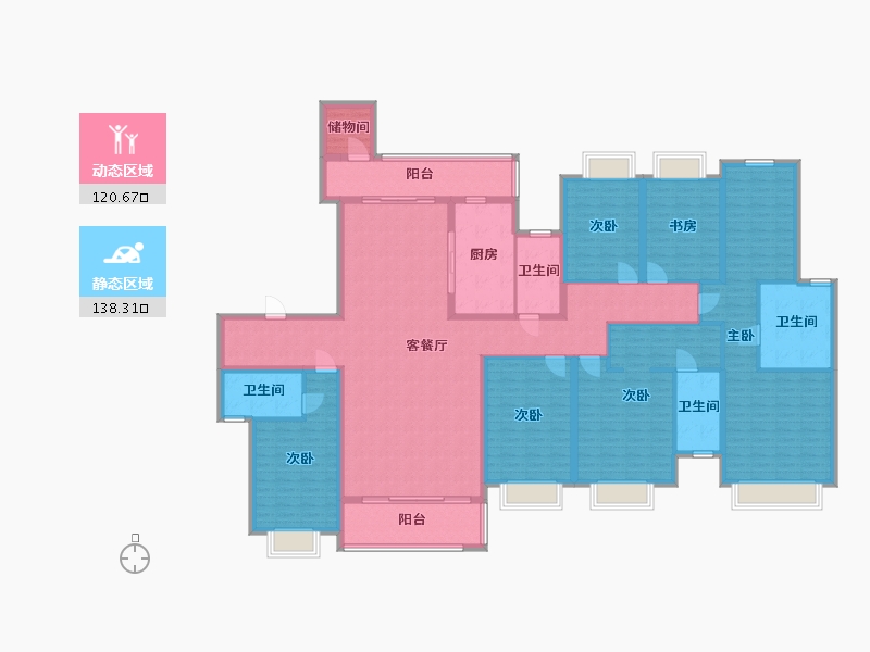 湖南省-长沙市-运达锦绣广场-288.00-户型库-动静分区