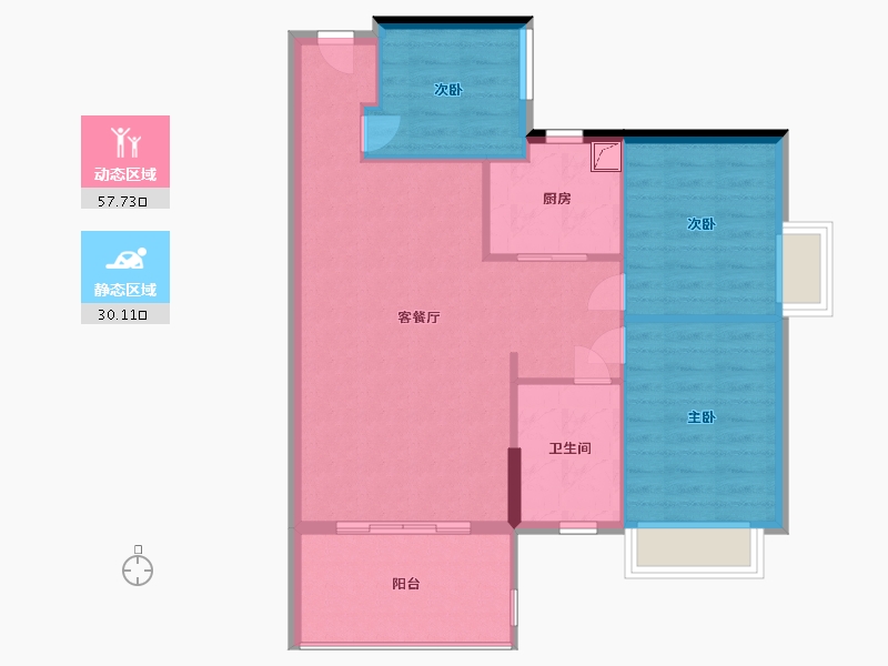 福建省-漳州市-景江花园-A区-80.00-户型库-动静分区