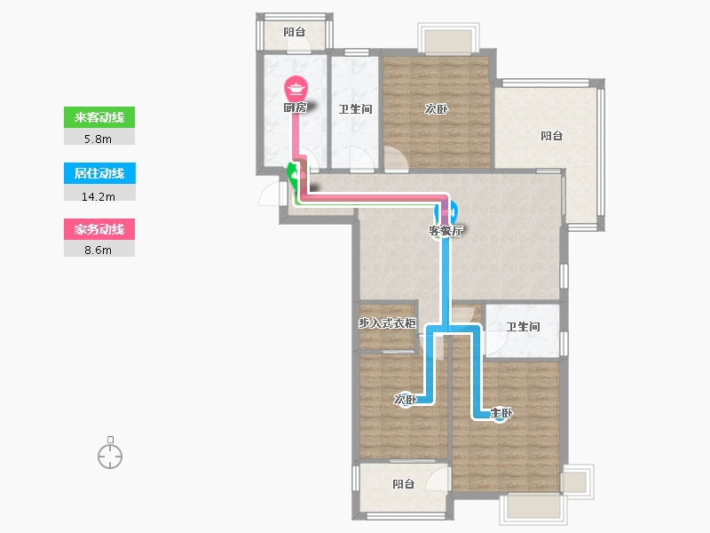 江苏省-南京市-秦淮绿洲-北区-110.00-户型库-动静线