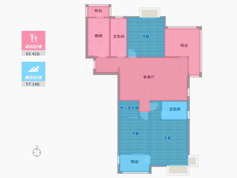 江苏省-南京市-秦淮绿洲-北区-110.00-户型库-动静分区