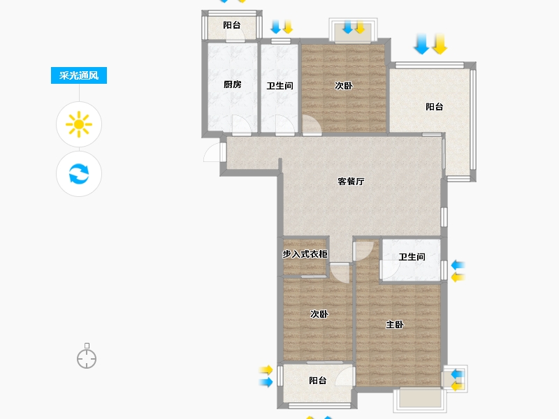 江苏省-南京市-秦淮绿洲-北区-110.00-户型库-采光通风