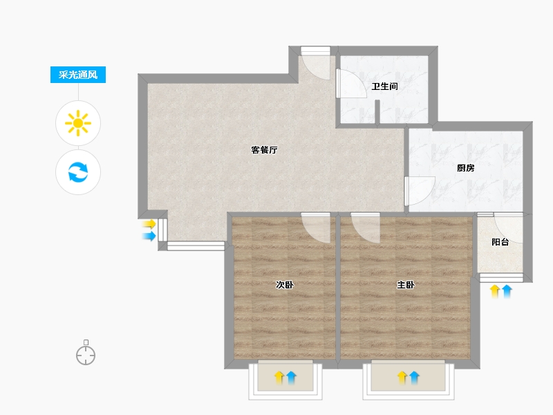 天津-天津市-友和里-70.00-户型库-采光通风