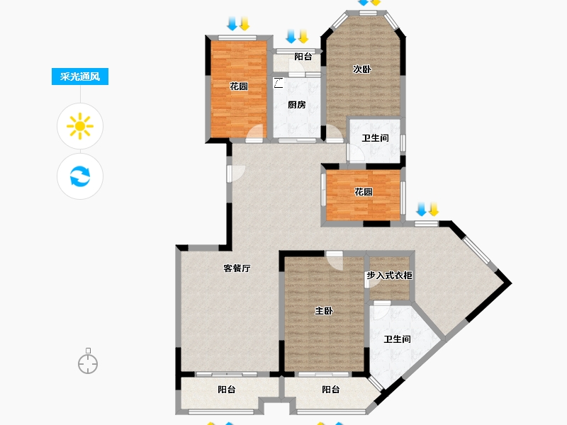 广东省-佛山市-万科金域华庭-154.35-户型库-采光通风