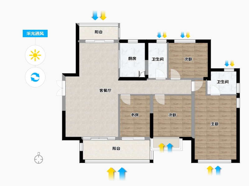 湖南省-长沙市-中交中央公园-118.00-户型库-采光通风