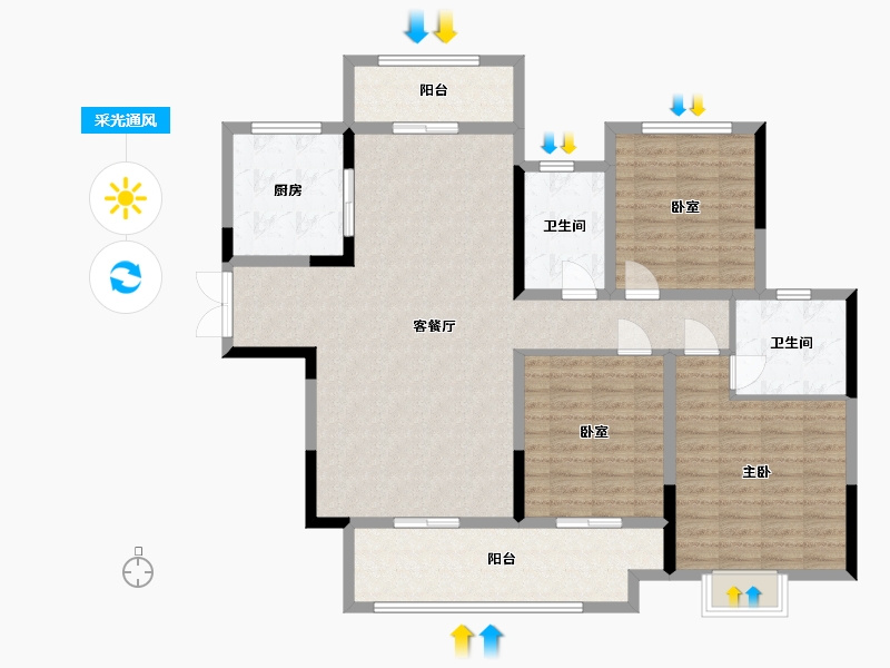 河南省-漯河市-建业桂园-121.00-户型库-采光通风