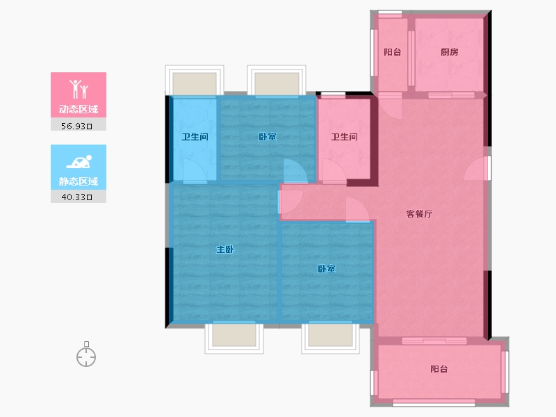 广东省-湛江市-奥园悦时代-88.90-户型库-动静分区