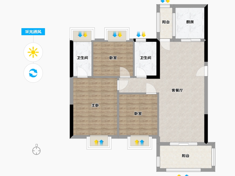 广东省-湛江市-奥园悦时代-88.90-户型库-采光通风