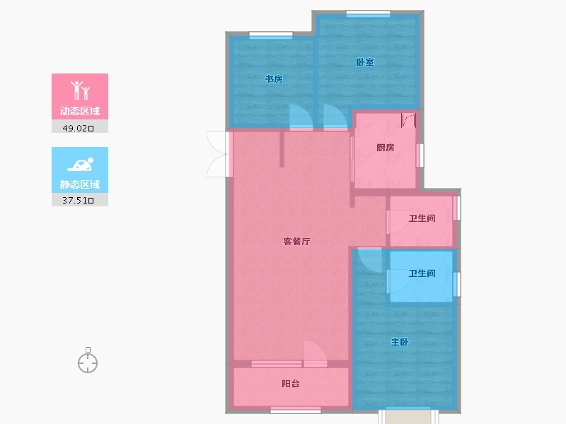 河北省-唐山市-金岸红堡-100.00-户型库-动静分区