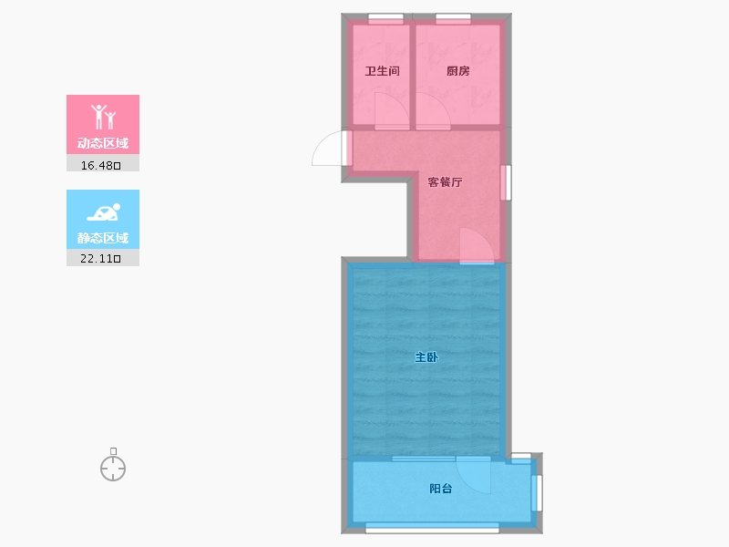 上海-上海市-殷行路310弄社区-35.70-户型库-动静分区