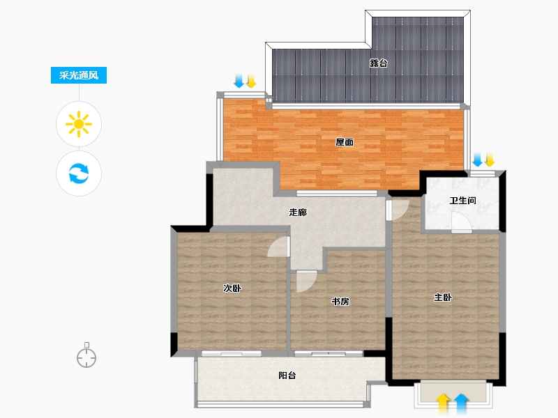 江苏省-徐州市-中南樾府-135.00-户型库-采光通风