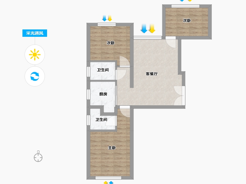 陕西省-榆林市-桃林书院-88.26-户型库-采光通风