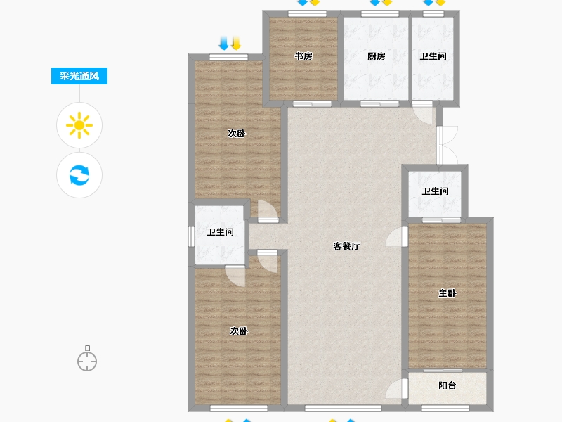 山东省-潍坊市-恒信理想小镇-169.00-户型库-采光通风