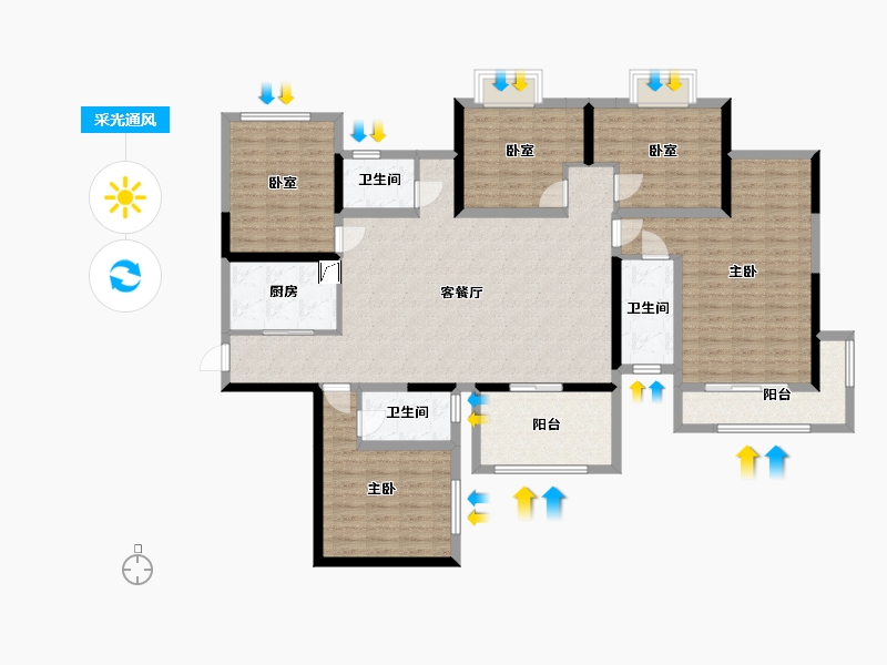 广西壮族自治区-南宁市-城建·公园壹号-208.00-户型库-采光通风