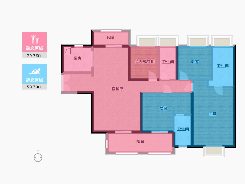 湖南省-长沙市-时代梅溪领峰-137.77-户型库-动静分区