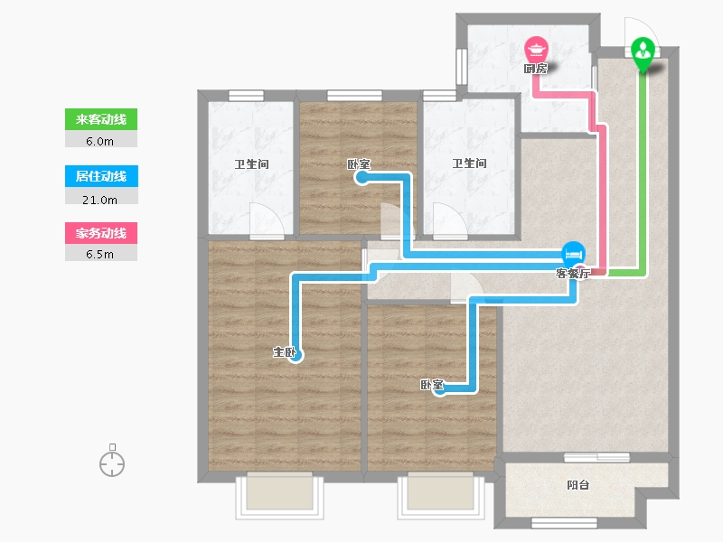 陕西省-西安市-西安保利天悦-80.00-户型库-动静线