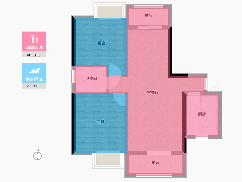 湖南省-郴州市-国明玺悦府-67.00-户型库-动静分区