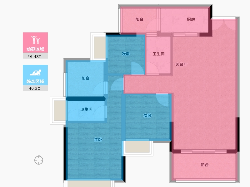 重庆-重庆市-南滨上院-99.00-户型库-动静分区