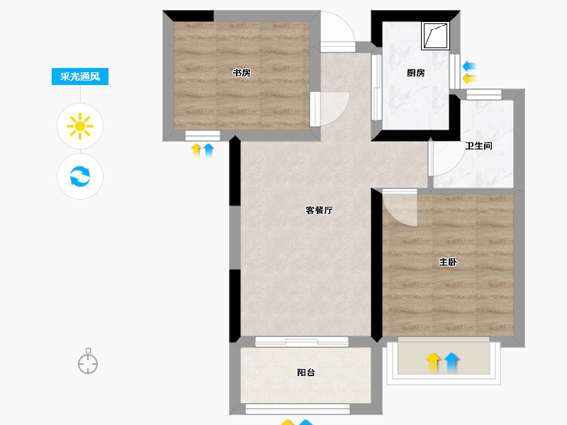 安徽省-合肥市-书香嘉苑-52.00-户型库-采光通风