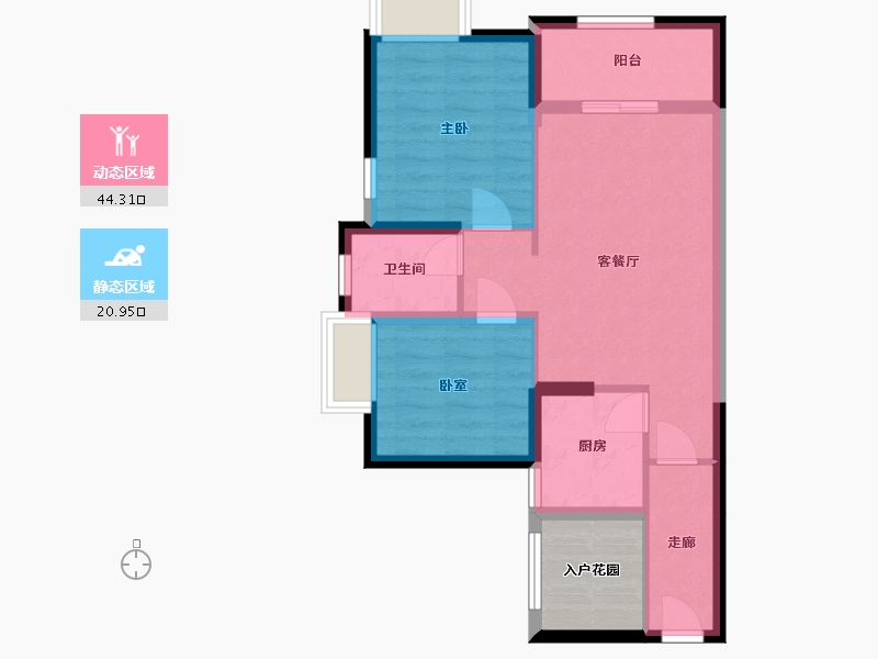 海南省-海口市-望海豪庭-64.36-户型库-动静分区