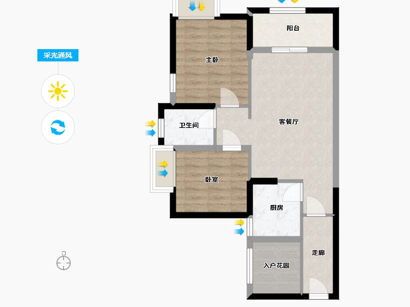 海南省-海口市-望海豪庭-64.36-户型库-采光通风