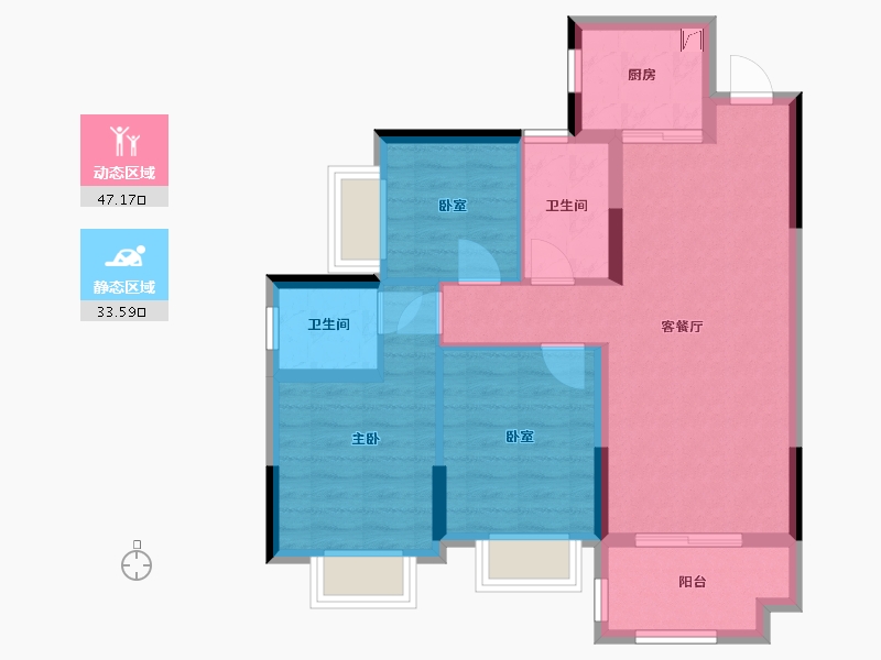 广西壮族自治区-桂林市-兴进御园-82.00-户型库-动静分区