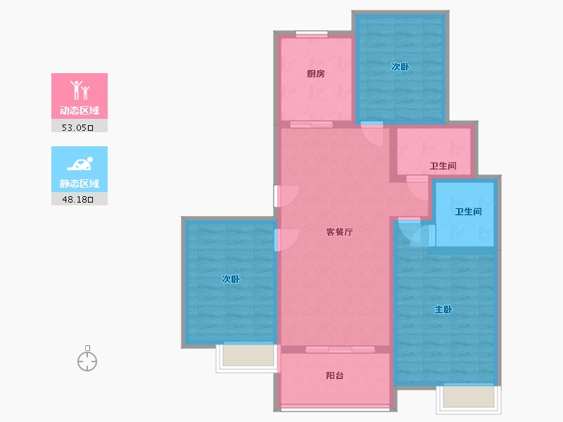 河南省-郑州市-翰林誉府-90.00-户型库-动静分区