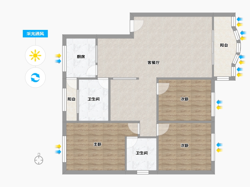 四川省-成都市-新秀花园-117.69-户型库-采光通风