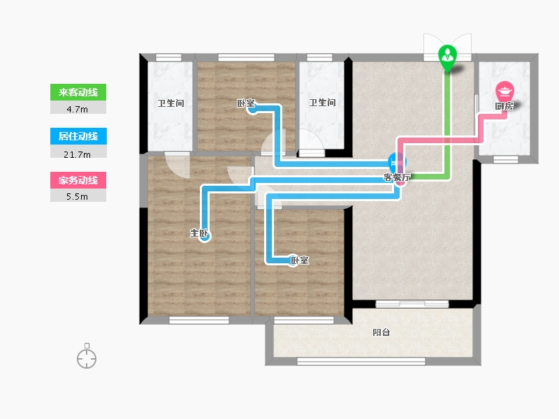 湖北省-荆州市-誉天下-115.00-户型库-动静线