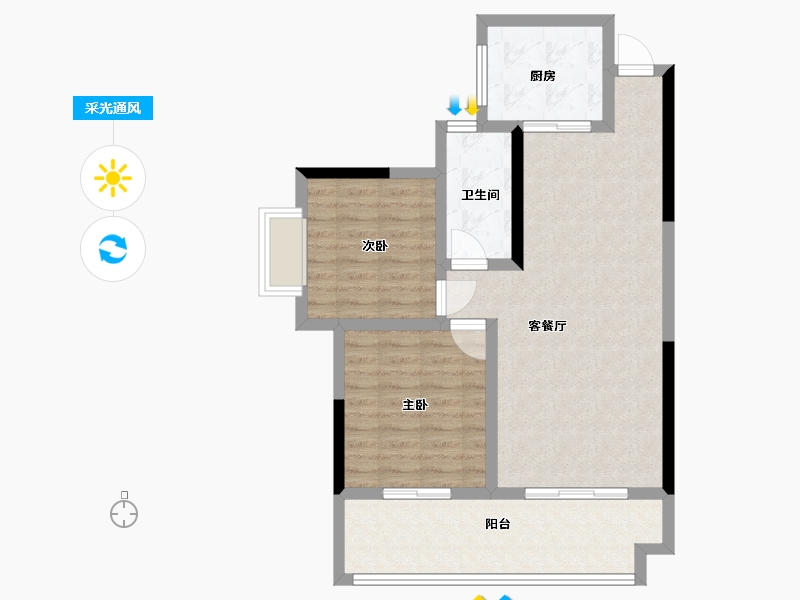 湖南省-湘潭市-万憬欣悦玲珑-76.80-户型库-采光通风