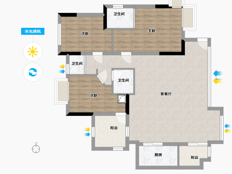 四川省-乐山市-翰林雲上-96.00-户型库-采光通风