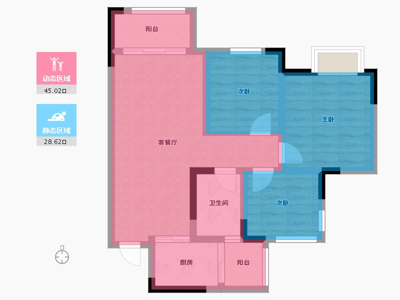 四川省-南充市-华邦天悦国际-62.91-户型库-动静分区