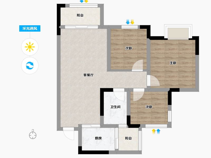 四川省-南充市-华邦天悦国际-62.91-户型库-采光通风