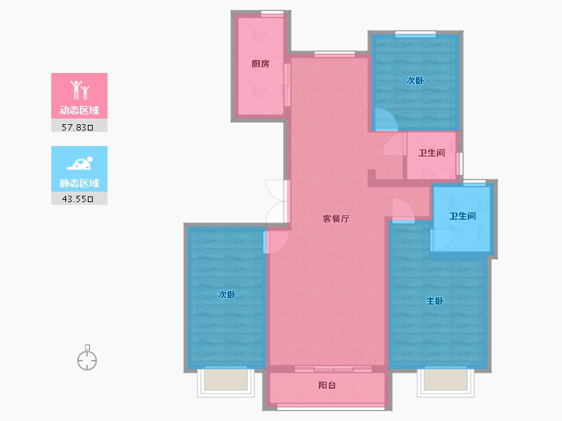 河北省-唐山市-正通首郡-102.28-户型库-动静分区