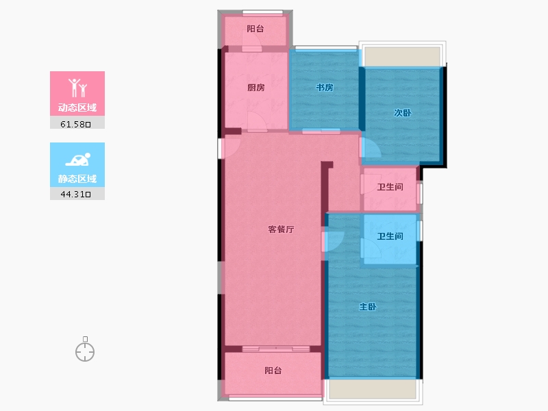 浙江省-湖州市-悦湖名城-95.00-户型库-动静分区