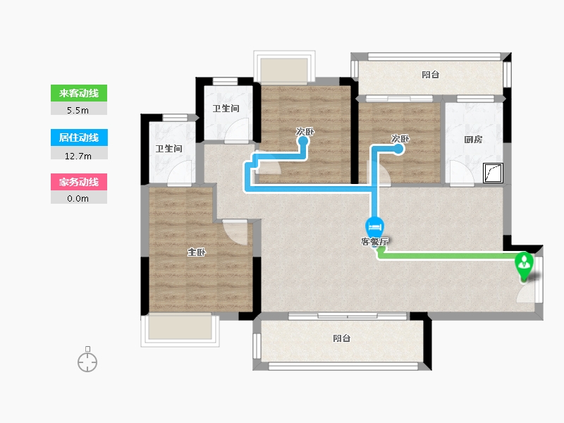 四川省-乐山市-翰林云上-86.00-户型库-动静线